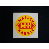 Massey Harris Tractor M-H 3 in. round (yellow with red letters) Mylar Cut Decal Massey Harris Tractor M-H 3 in. round (yellow with red letters) Mylar Cut Decal