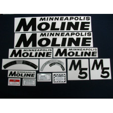 Minneapolis Moline M5 (black) Mylar Cut Decal Set (MM114)