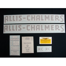 Allis Chalmers RC black Vinyl Cut Decal Set Allis Chalmers RC black Vinyl Cut Decal Set