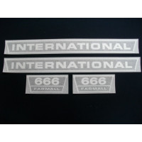 International Harvester 666 (hoods & mdl ltrs) blk/chrome Vinyl Cut Decal Set (VI250)