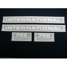 International Harvester 766 (hoods & model ltrs) blk/chrome Vinyl Cut Decal Set (VI265)