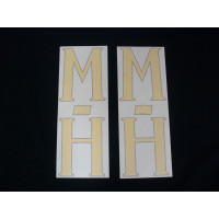 Massey Harris Tractor M-H (fender decals) set of 2 Vinyl Cut Decal Massey Harris Tractor M-H (fender decals) set of 2 Vinyl Cut Decal