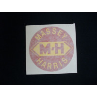 Massey Harris Tractor M-H ¾ inch round (red w/yellow letters) Vinyl Cut Decal Massey Harris Tractor M-H ¾ inch round (red w/yellow letters) Vinyl Cut Decal