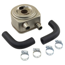 John Deere Engines (Diesel) Oil Cooler, Late with Straight Nipples (8 Plate Doughnut Type) (4239T, A, 4039T, 4045D, 4045T, 6359 John Deere Engines (Diesel) Oil Cooler, Late with Straight Nipples (8 Plate Doughnut Type) (4239T, A, 4039T, 4045D, 4045T, 6359