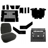 International Harvester 986 Complete Cab Interior Kit - Black Basket Weave with SA139350 Cushion Set