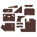 Massey Ferguson 850 Cab Kit with Headliner - Ginger Brown Massey Ferguson 850 Cab Kit with Headliner - Ginger Brown