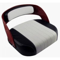 International Harvester 330 Embossed Black and White Vinyl Seat with Frame and Assembled International Harvester 330 Embossed Black and White Vinyl Seat with Frame and Assembled