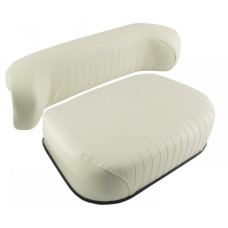 White | AGCO White 2-72 Tractor Embossed Cream Vinyl Cushion Set without Upper Back White | AGCO White 2-72 Tractor Embossed Cream Vinyl Cushion Set without Upper Back