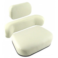 White | AGCO White 2-72 Tractor Cream Vinyl Cushion Set with Upper Back