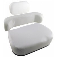 White | AGCO White 2-72 Tractor White Vinyl Cushion Set with Upper Back