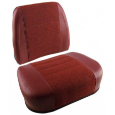 White | AGCO White 8900 Maroon Vinyl and Fabric Cushion Set White | AGCO White 8900 Maroon Vinyl and Fabric Cushion Set