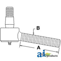 Massey Ferguson 245 Tractor Tie Rod End (RH) (Orchard SN  less than 9A349239)