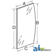 Case | Case-IH 5088 Tractor Glass, Windshield, Lower (LH)