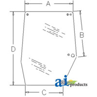 Case | Case-IH 5140 Tractor Glass, Door, Upper (RH) (S/N less than JJF1020699)