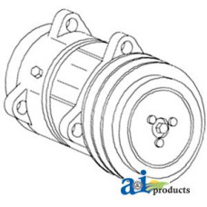 Image of Massey Ferguson 699 Tractor Compressor, New, Sanden Style w/ Clutch (9120/5704)