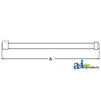Massey Ferguson 65 Tractor Tube, Tie Rod with Clamp (GAS SN  671680-692932 / DIESEL SN  667918-69293)