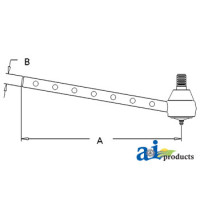 Massey Ferguson 65 Tractor Tie Rod, Long (RH) (GAS SN  less than 671680 / DIESEL SN  less than 667918)