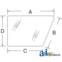 Case | Case-IH 5140 Tractor Glass, Door, Lower (LH); Tinted (S/N JJF1020700 and greater)