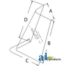 Image of Case | Case-IH 685 Tractor Glass, Rear, Corner (RH)