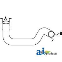 White | AGCO White 2-55 Tractor Radiator Hose, Lower