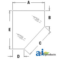Case | Case-IH 580M Series 2 Industrial/Construction Glass, Door, Lower (RH)