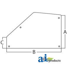 Image of Massey Ferguson 3075 Tractor Glass, Door, Rear (RH/LH)
