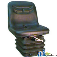 Massey Ferguson 1205 Compact Tractor 16" Narrow Seat with Narrow Mechanical Suspension, Black 