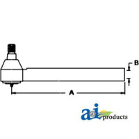 Massey Ferguson 3655 Tractor Tie Rod with Tube (SN  less than E010033 4WD with AG105 AXLE)