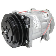 Image of White | AGCO White 6510 Tractor Compressor Sanden Style (4708) w/ Clutch (2A groove 5" pulley, 12V, SD7H15 series)