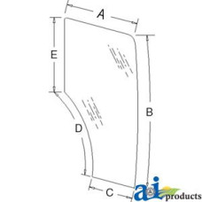 Image of Case | Case-IH JX1075N Tractor Glass, Door (RH); 6 Holes (C5188 less than 9/01/2005)
