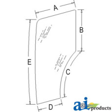 Image of Ford | New Holland TN65V Tractor Glass Door; (LH); 6 Holes