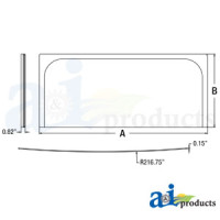 Glass, Lower Front Windshield fits John Deere 120D Industrial/Construction