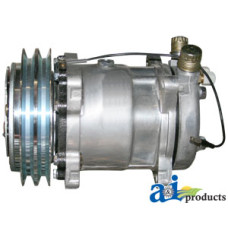 Image of Allis Chalmers | Agco Allis 6265 Tractor Compressor, New, Sanden Style w/ Clutch (8387) (w/ Star Cab)