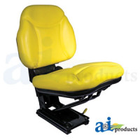 Seat Assembly with Suspension and Cushions, YLW fits John Deere SEVERAL Tractor