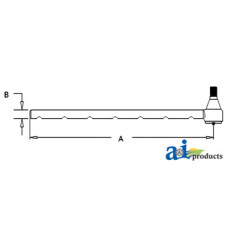 Case | Case-IH 695 Tractor Tie Rod, Long (SWEPT BACK)