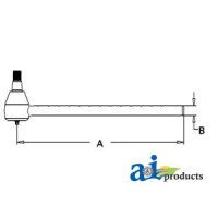 Allis Chalmers | Agco Allis D15 Tractor Tie Rod, Male, Outer (IF CUT TO PROPER LENGTH)
