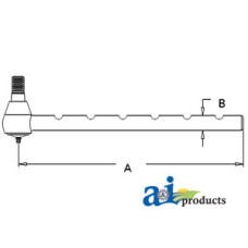Image of White | AGCO White 2-180 Tractor Tie Rod, Long