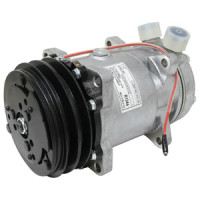 White | AGCO White 4-180 Tractor Compressor, New, Sanden Style with Clutch (9114)