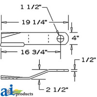 Bush Hog 160 Rotary Cutter Blade, Rotary Cutter, CCW, Lift
