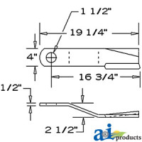 Bush Hog 160 Rotary Cutter Blade, Rotary Cutter, CW, Lift
