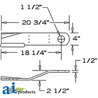 Bush Hog 3214 Rotary Cutter Blade, Rotary Cutter, CCW, Lift