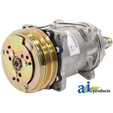 Image of Ford | New Holland 976 Tractor Compressor, New, Sanden Style w/ Clutch (9125)