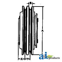 Versatile 500V Tractor Clutch - Sanden Style ( 2 groove 6" pulley)
