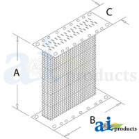 John Deere 830(2 Cyl.) Tractor Radiator Core (Diesel)
