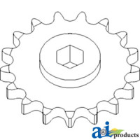 Sprocket, Row Unit; 17 Tooth / 80 Chain, Speed Up fits John Deere 1290 Corn Head