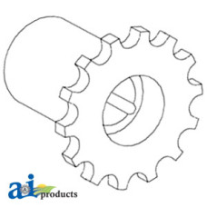 John Deere 8820 Combine Sprocket, Shaft with Reverser, Front (Variable)
