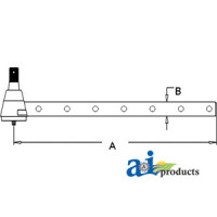 John Deere 4030 Tractor Tie Rod, Long (7 cross holes) (with NARROW ROW WIDE Front AXLE)