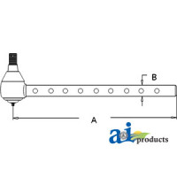 John Deere 7445 Cotton Stripper Tie Rod, Long (9 cross holes)