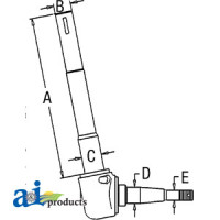 Ford | New Holland 2910 Tractor Spindle (RH) (Single Keyway)