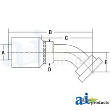 Image of HW Series Male, Rigid, 45 Elbow Code 62 (HW-C62) Code 62 Flange Head - 45° Elbow